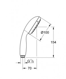 Душевая лейка Grohe Vitalio Start Quickfix 100 1-режимная хром 27940000