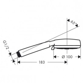 Душевая лейка Hansgrohe MyClub 1jet Eco Ø 100 мм 1 тип струи хром 26686400