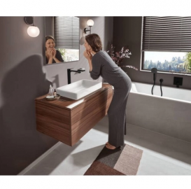 Душевая лейка Hansgrohe Pulsify Select Relaxation EcoSmart 10,5 см 3-режимная черный матовый 24111670
