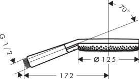 Душова лійка Hansgrohe Raindance Alive Select S 125 3-режимна чорний матовий хром 24500340