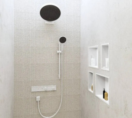 Душова лійка Hansgrohe Rainfinity 130 3-режимна EcoSmart+ білий матовий 26862700