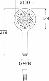 Душевая лейка Jika Cubito-N Ø 130 мм хром H3611X20044711