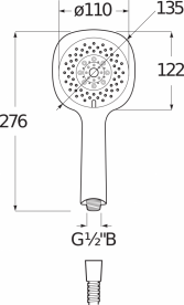Душевая лейка Jika Cubito-N 130х130 мм хром H3611X30044711