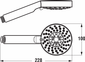 Душевая лейка Jika Mio Ø 100 мм 5-режимная хром H3617100040211