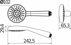 Душевая лейка Jika Rio Ø 102 мм 1 режим хром H3611R20041511