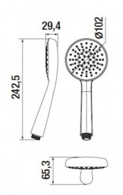 Душова лійка Jika Rio Ø 102 мм 3 режиму хром H3611R20043511