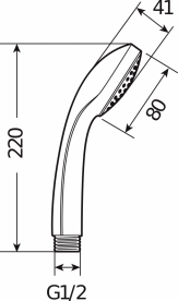 Душевая лейка Jika Rio Ø 80 мм 1 режим хром H3611R00040011