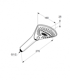 Душевая лейка Kludi Fizz 3 типа струи матовый черный 6770039-00