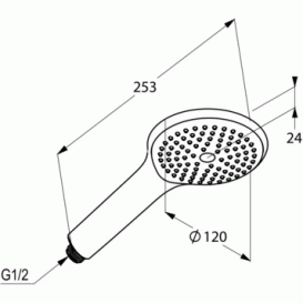Душевая лейка KLUDI FRESHLINE один вид струи латунь/пластик хром 6780005-00