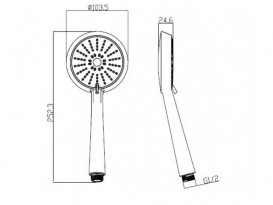 Душевая лейка Koller Pool пластик хром 3 режима SH517