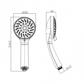 Душевая лейка Koller Pool пластик хром 5 режимов SH502
