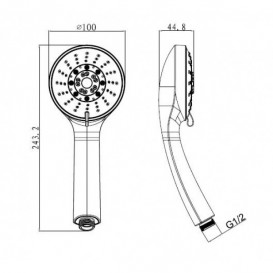 Душова лійка Koller Pool пластик хром 5 режимів SH503