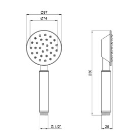 Душова лійка Kroner Edelstahl Klassisch-ESG700 ⌀97 мм нікель нержавіюча сталь CV022981