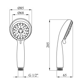 Душова лійка Kroner KRM-C706 ⌀85 мм пластик хром CV032393