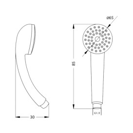 Душова лійка Kroner KRM C714 ⌀65 мм пластик білий CV022948