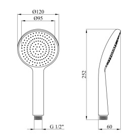 Душова лійка Kroner KRM C719 ⌀120 мм пластик хром CV016211