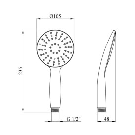 Душова лійка Kroner KRM C720 ⌀105 мм пластик хром CV016676
