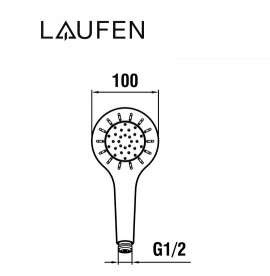 Душова лійка Laufen ⌀100 мм 1 режим з обмежувачем потоку хром H3619820041531