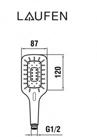 Душевая лейка Laufen MyCity 120 3 режима с RubiClean и Ecochoice хром/черный H3619830743711