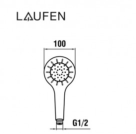 Душова лійка Laufen MyTwin ⌀100 мм 1 режим з RubiClean та Ecochoice хром HF939028100000
