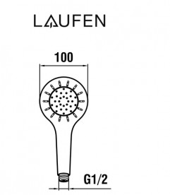 Душевая лейка Laufen MyTwin ⌀100 мм 1 режим с RubiClean и Ecochoice хром/черный H3619820741511
