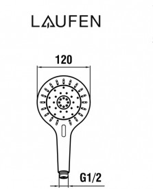 Душова лійка Laufen MyTwin ⌀120 мм 3 режими з RubiClean та Ecochoice хром/білий H3619820843711