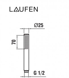 Душова лійка Laufen TwinStick 1 режим хром H3619820041251