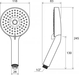 Душевая лейка плоская Ravak 953.00 хром X07P009
