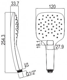 Душевая лейка Ravak 958.10 3 функции пластик хром/белый X07P349