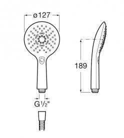 Душова лійка Roca Plenum GO 3 режиму хром / білий A5B1L11CB0