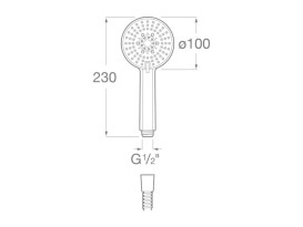 Душевая лейка Roca Stella 100 мм 3-режимная Easyclean черный матовый A5B1B03NB0