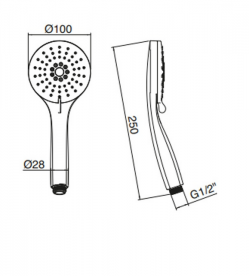Душевая лейка Treemme Showers&Thermostatics 3-х режимная хром RTDO168CC