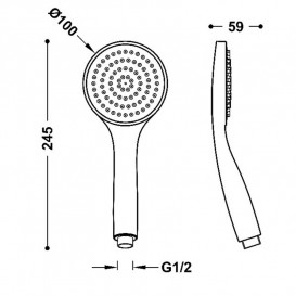 Душевая лейка Tres Ø100 АБС-пластик хром 29963110