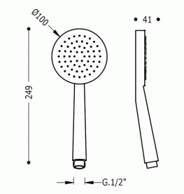 Душевая лейка Tres Ø100 мм с антиизвестковым покрытием хром 29963103