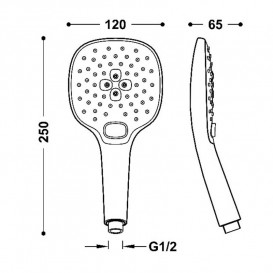 Душевая лейка Tres 120х120 мм 3 режима АБС-пластик хром 29963111