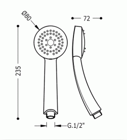 Душова лійка Tres Aqua Ø80 мм з антивапняним покриттям хром 134617