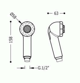 Душова лійка Tres для посудомийної машини хром 9134880