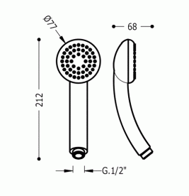 Душевая лейка Tres Eco-antical  Ø77 мм хром 9134725
