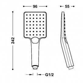 Душевая лейка Tres Eco-Drop 96x110 мм 3 режима АБС-пластик матовое розовое золото 29963113OPM