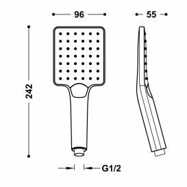 Душова лійка Tres Eco-Drop із гідромасажем ручна золото матовий 29963113OM