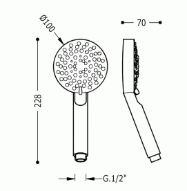 Душова лійка Tres Lex Ø100 мм 5 типів струменя пластик хром 134748