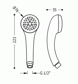 Душова лійка Tres Plus Ø76 мм з антивапняним покриттям хром 134821