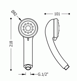 Душевая лейка Tres Plus Ø82 мм с гидромассажем 3 типа струи хром 134823