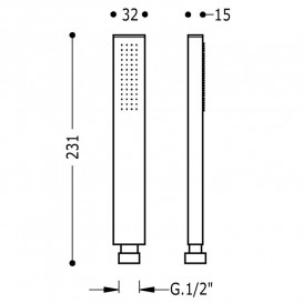 Душова лійка Tres з антивапняним покриттям ручна металева чорна 20263901KM