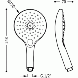 Душевая лейка Tres Ø130 мм с гидромассажем 3 типа струи хром 29974903