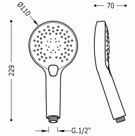 Душова лійка Tres Ø110 мм з гідромасажем 3 типи струменя білий/хром 29974905