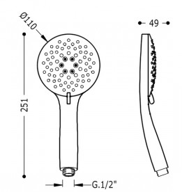 Душова лійка Tres Ø110 мм з гідромасажем 5 типів струменя хром 29974901