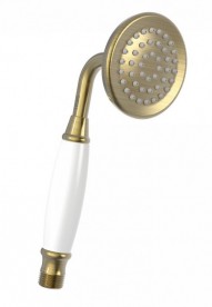 Душевая лейка Tres Tres-Сlasic 78 мм 1 тип струи состаренная латунь/белый 29963109LV
