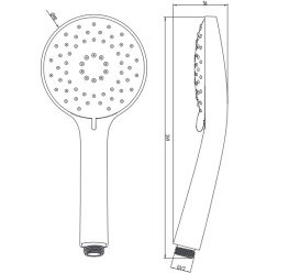 Душевая лейка Villeroy & Boch Universal Showers Ø110 мм 3-режимная пластик хром TVS10900300061