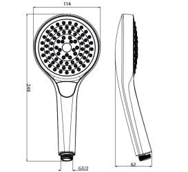 Душевая лейка Villeroy & Boch Verve Showers Ø114 мм 3-режимная пластик матовый никель TVS10900100064